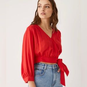 Frank & Oak Textured Wrap Top